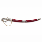 Sword Silver Plated Handle and Silver Work On Cover (Lion-Rabbit Handle)